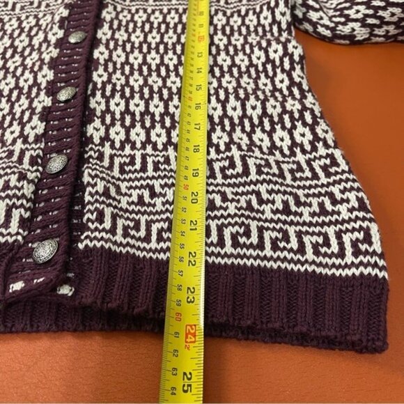 Woolrich Vintage Women Cardigan Burgundy/White size M - Picture 9 of 9